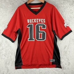 Ohio State Buckeyes #16 Authentic Apparel Jersey Mens‎ XXL Red Black College OSU